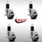Service Caster 3'' SS Maroon Poly Swivel 1-3/4'' Expanding Stem Caster Set with Brake, 4PK SCC-SSEX20S314-PPUB-MRN-TLB-134-4 - alternate 4